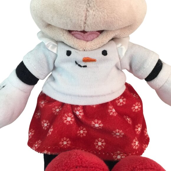 Disney Store Minnie Mouse 9" Christmas Plush Snowman Shirt Stuffed Toy - Picture 3 of 6